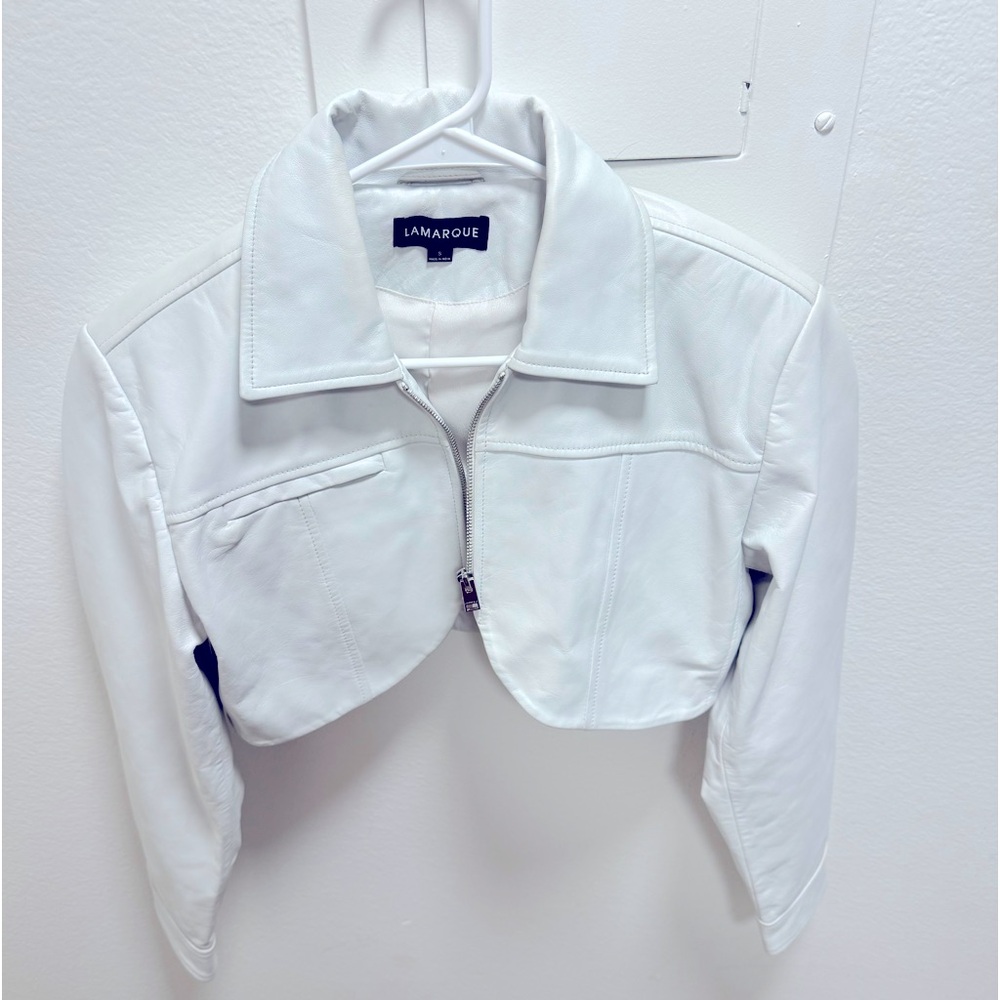Lamarque White Cropped Jacket